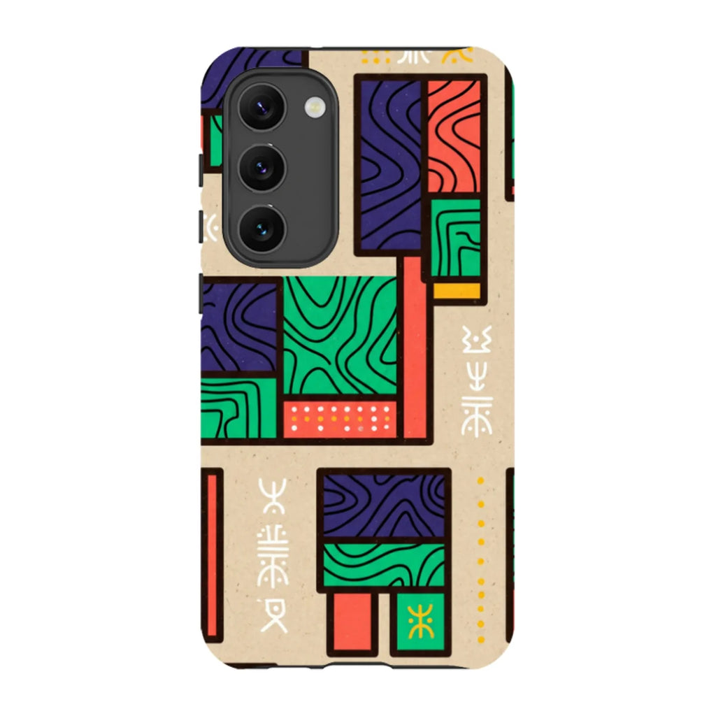 Ankara Blocks on Sand by Ada Okoye — S23 Plus Tough Case — Finnaij