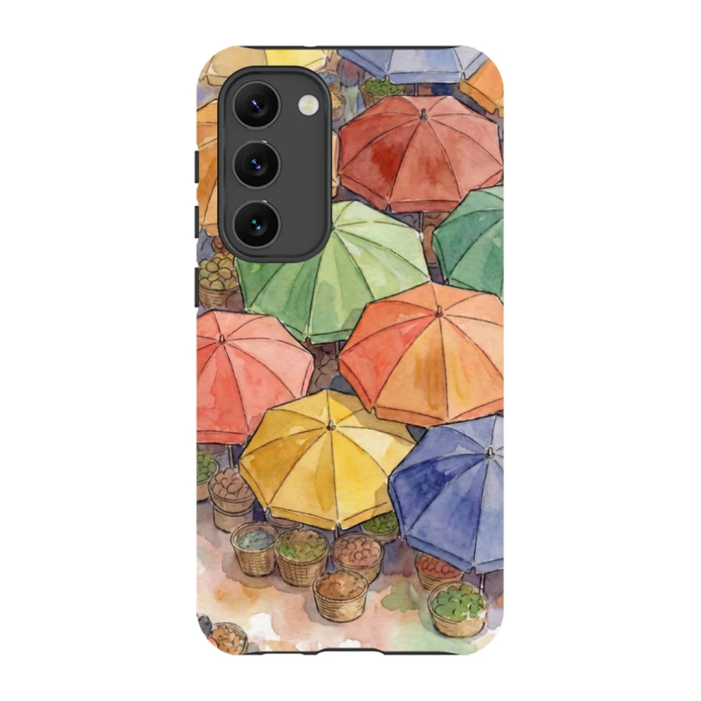 Market Umbrellas from Above by Tobi Akinyemi — S23 Plus Tough Case — Finnaij