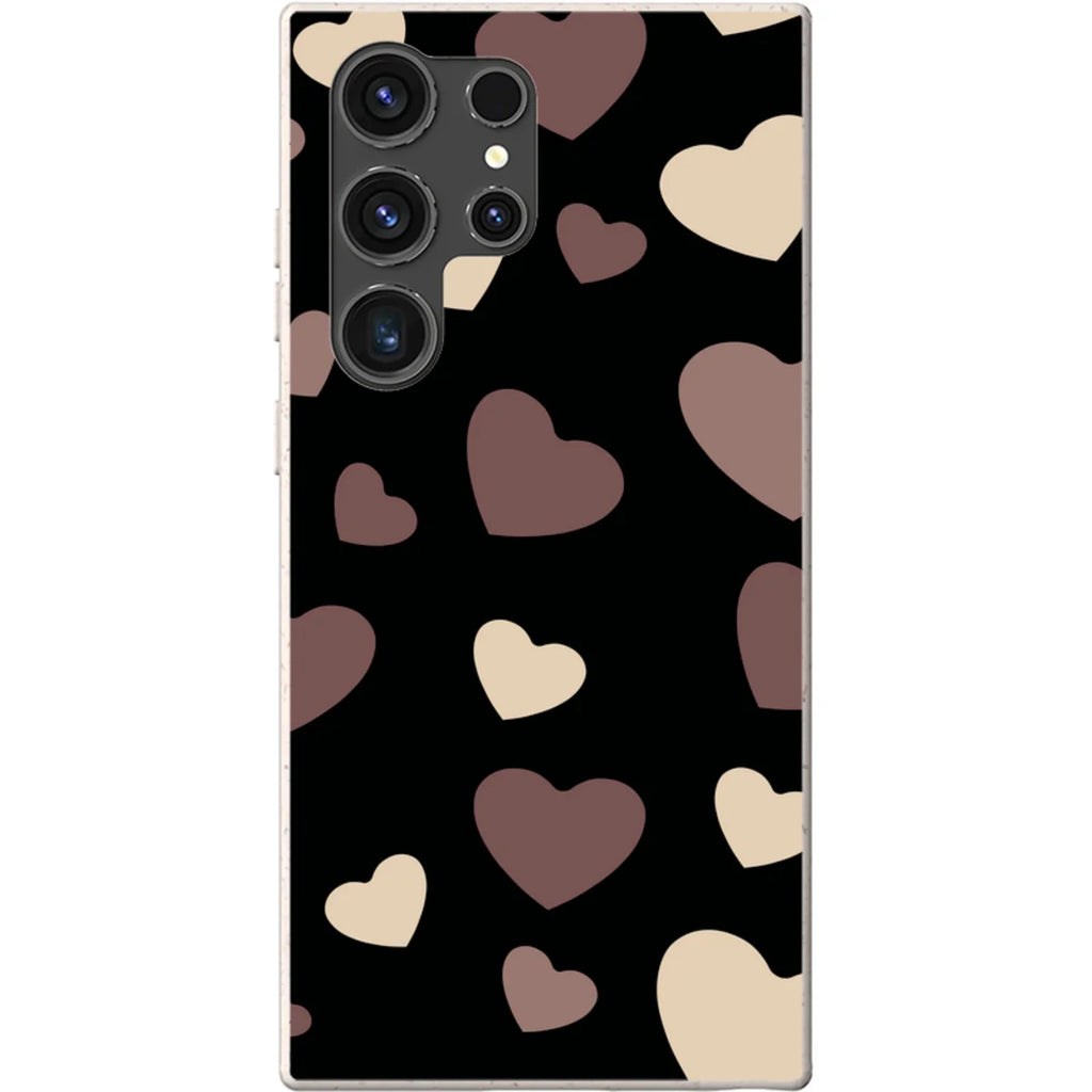 White & Black Hearts — S23 Ultra Samsung Galaxy Bio-degradable Case — Finnaij