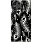 Feathers in Bloom Black — S23 Ultra Samsung Galaxy Bio-degradable Case — Finnaij