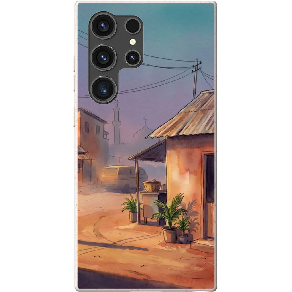 City Edge Quiet Street by Tobi Akinyemi — S23 Ultra Samsung Galaxy Bio-degradable Case — Finnaij