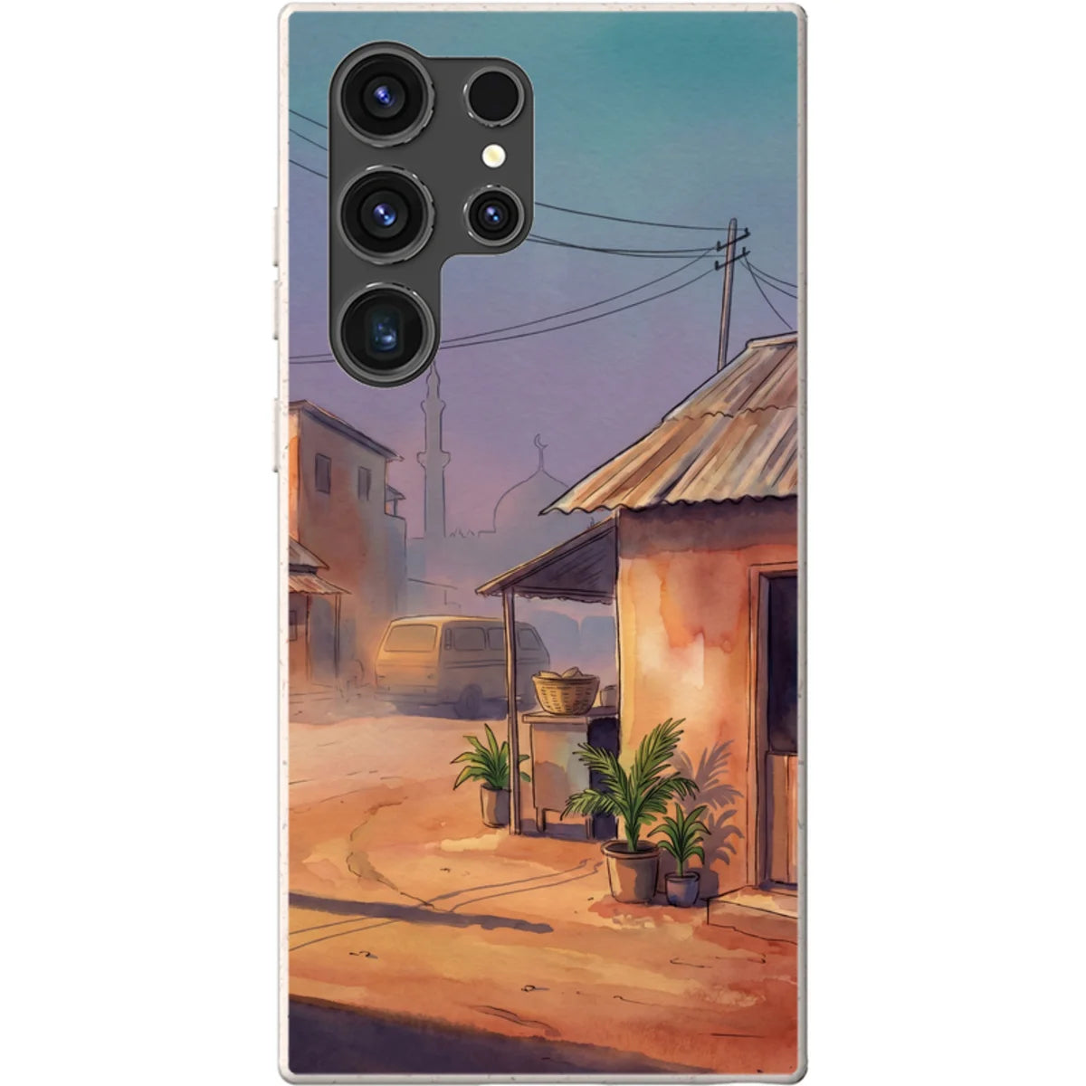 City Edge Quiet Street by Tobi Akinyemi — S23 Ultra Samsung Galaxy Bio-degradable Case — Finnaij