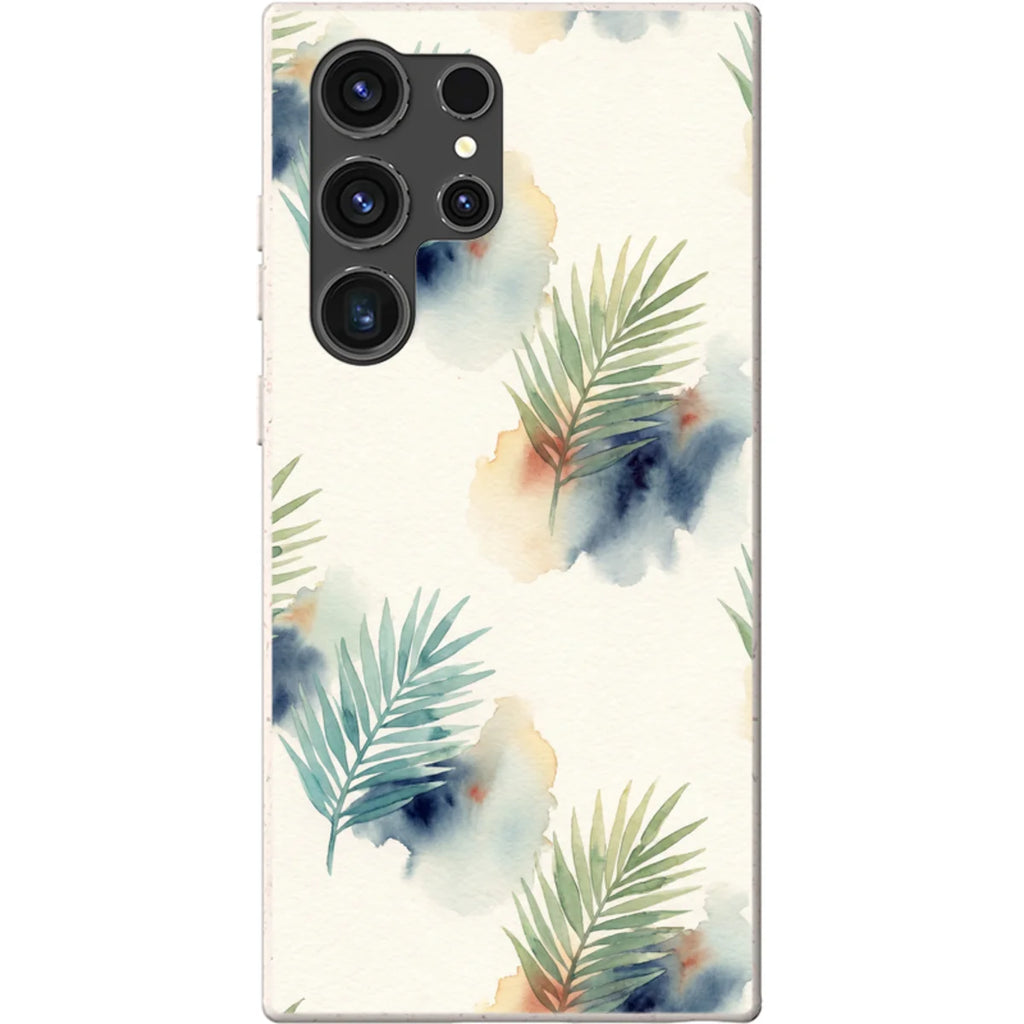Palm Frond Breeze Pattern by Tobi Akinyemi — S23 Ultra Samsung Galaxy Bio-degradable Case — Finnaij