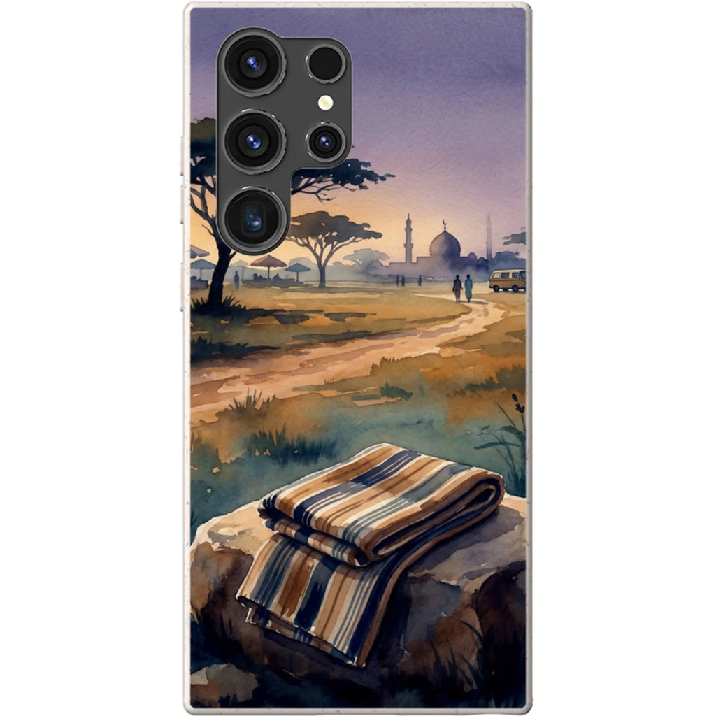 Aso-Oke Accent in the Landscape by Tobi Akinyemi — S23 Ultra Samsung Galaxy Bio-degradable Case — Finnaij