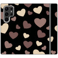 White & Black Hearts Vegan Leather — S23 Ultra Wallet Case — Finnaij