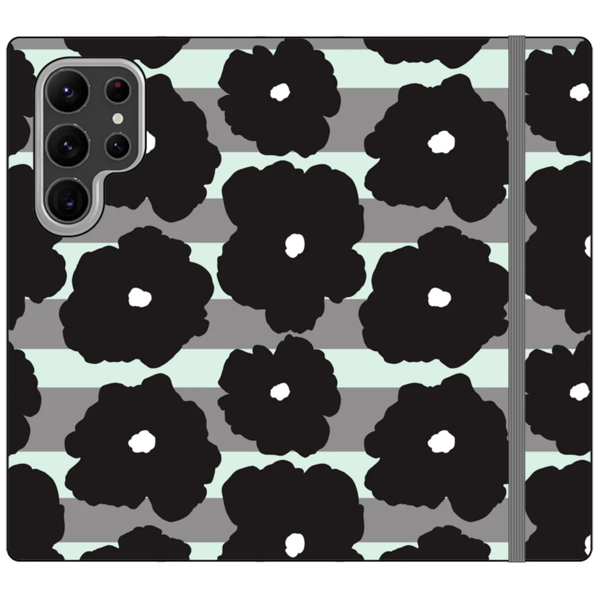 Bold Floral Black — S23 Ultra Wallet Case — Finnaij