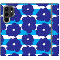 Bold Floral Blue Vegan Leather — S23 Ultra Wallet Case — Finnaij
