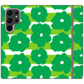 Bold Floral Green Vegan Leather — S23 Ultra Wallet Case — Finnaij