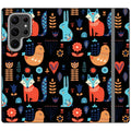 Nordic Ornament Black Vegan Leather — S23 Ultra Wallet Case — Finnaij