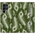 Feathers in Bloom Army Green — S23 Ultra Wallet Case — Finnaij