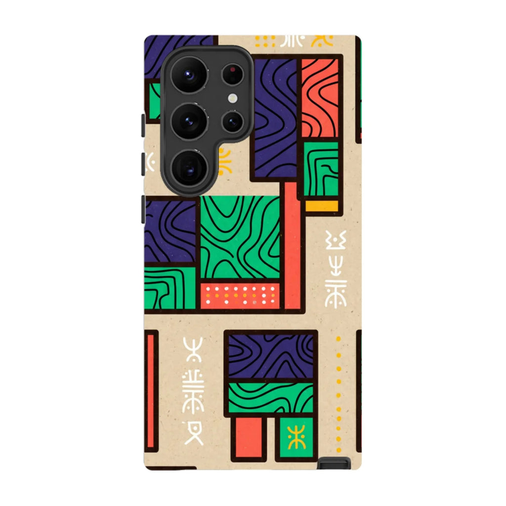 Ankara Blocks on Sand by Ada Okoye — S23 Ultra Tough Case — Finnaij
