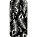 Feathers in Bloom Black — S24 Samsung Galaxy Bio-degradable Case — Finnaij