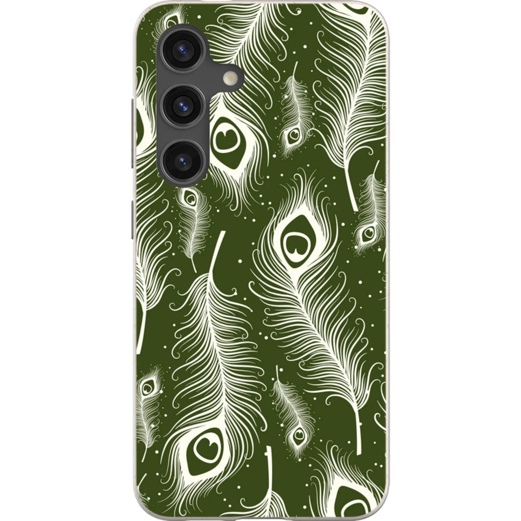 Feathers in Bloom Army Green — S24 Samsung Galaxy Bio-degradable Case — Finnaij