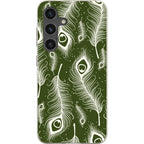 Feathers in Bloom Army Green — S24 Samsung Galaxy Bio-degradable Case — Finnaij