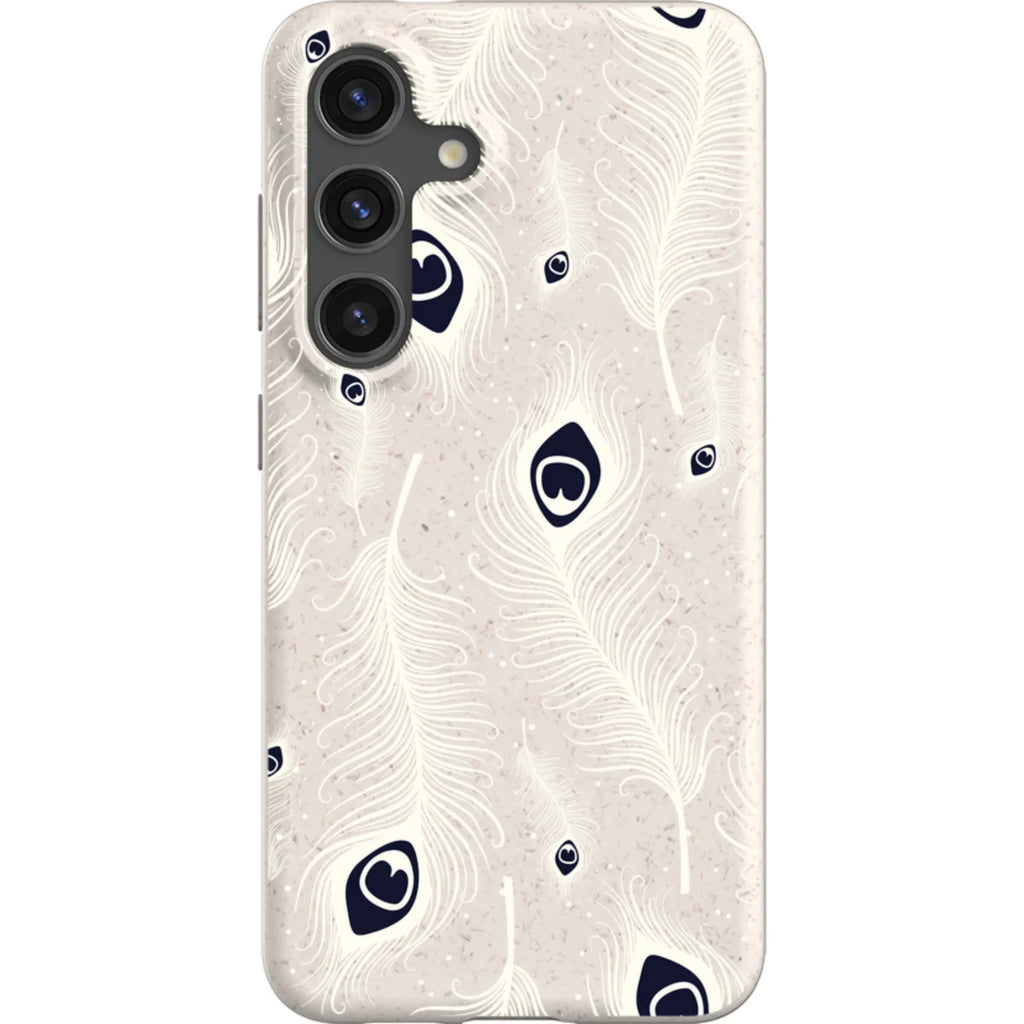 Feathers in Bloom Natural — S24 Samsung Galaxy Bio-degradable Case — Finnaij