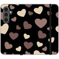 White & Black Hearts Vegan Leather — S24 Wallet Case — Finnaij