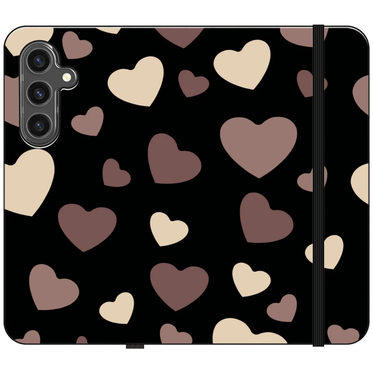 White & Black Hearts Vegan Leather — S24 Wallet Case — Finnaij