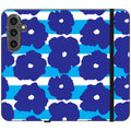 Bold Floral Blue Vegan Leather — S24 Wallet Case — Finnaij