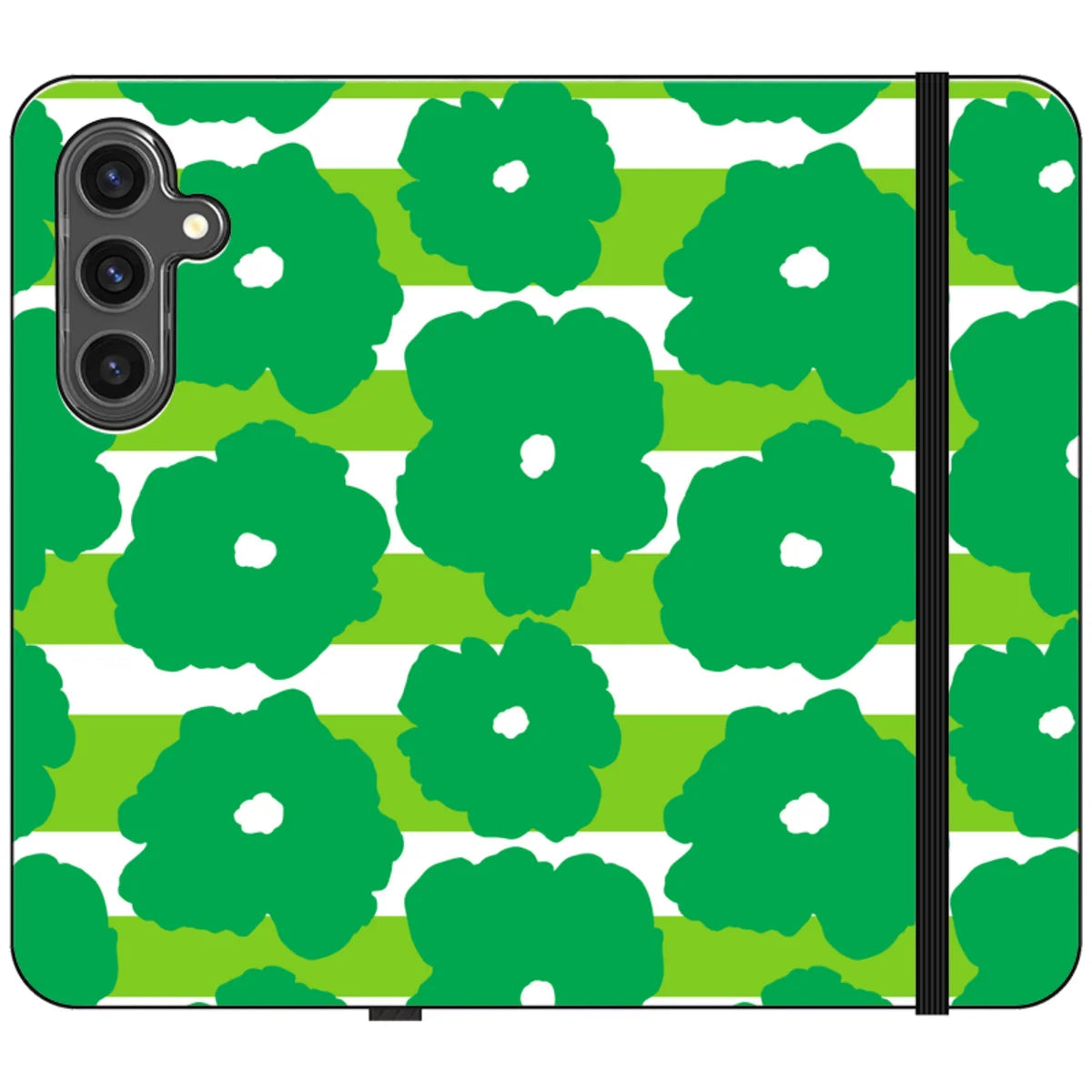 Bold Floral Green Vegan Leather — S24 Wallet Case — Finnaij