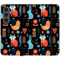 Nordic Ornament Black Vegan Leather — S24 Wallet Case — Finnaij