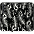 Feathers in Bloom Black — S24 Wallet Case — Finnaij