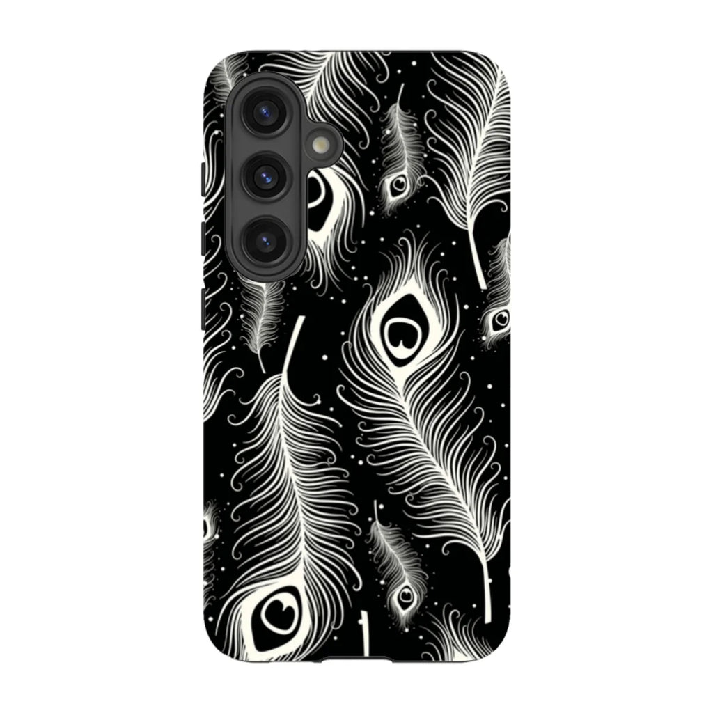 Feathers in Bloom Black — S24 Tough Case — Finnaij