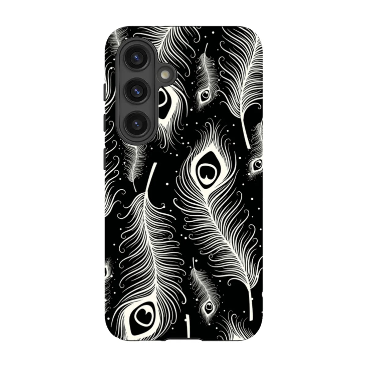 Feathers in Bloom Black — S24 Tough Case — Finnaij