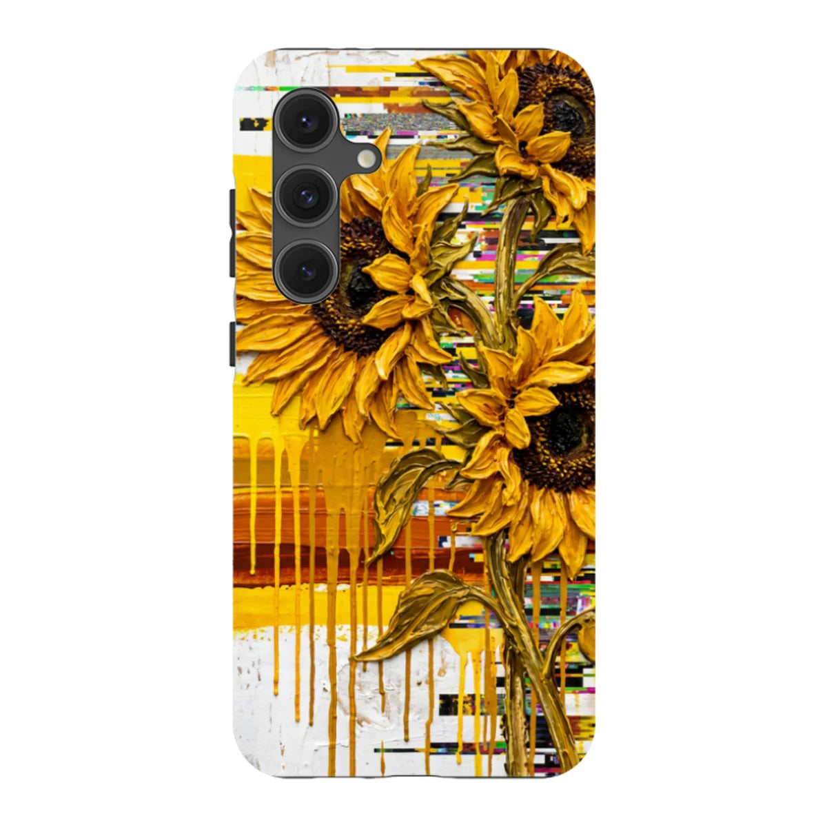 Sunflowers with Abstract Golden Chaos by Frida Lövström — S24FE Tough Case — Finnaij