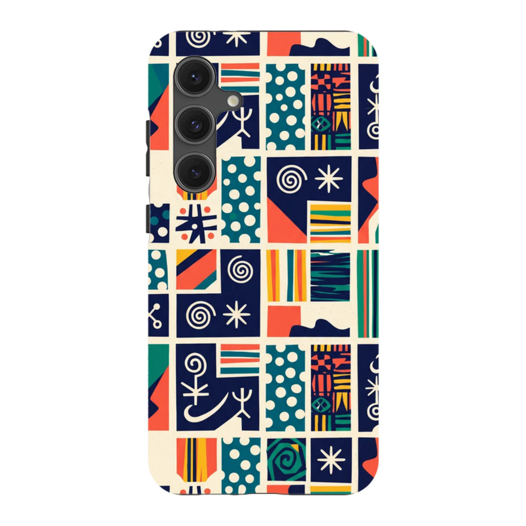 Coastal Indigo Tiles by Ada Okoye — S24 Fan Edition Tough Case — Finnaij