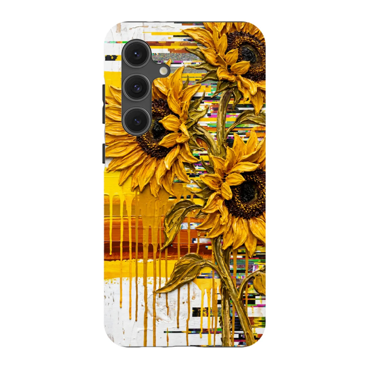 Sunflowers with Abstract Golden Chaos by Frida Lövström — S24FE Tough Case — Finnaij