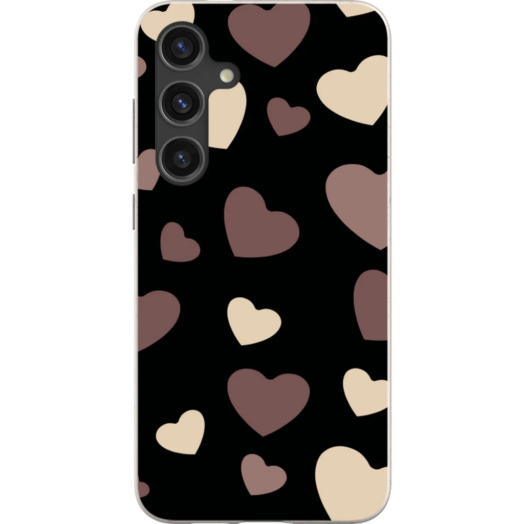 White & Black Hearts — S24 Plus Samsung Galaxy Bio-degradable Case — Finnaij