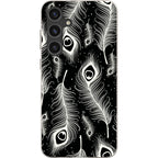 Feathers in Bloom Black — S24 Plus Samsung Galaxy Bio-degradable Case — Finnaij