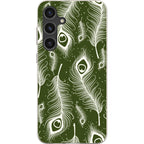 Feathers in Bloom Army Green — S24 Plus Samsung Galaxy Bio-degradable Case — Finnaij