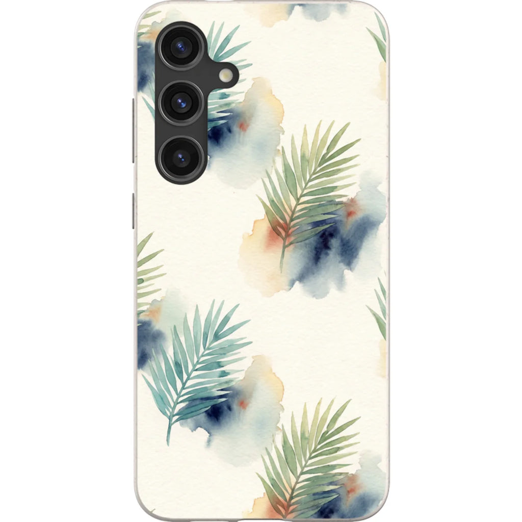 Palm Frond Breeze Pattern by Tobi Akinyemi — S24 Plus Samsung Galaxy Bio-degradable Case — Finnaij