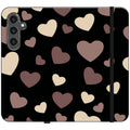 White & Black Hearts Vegan Leather — S24 Plus Wallet Case — Finnaij