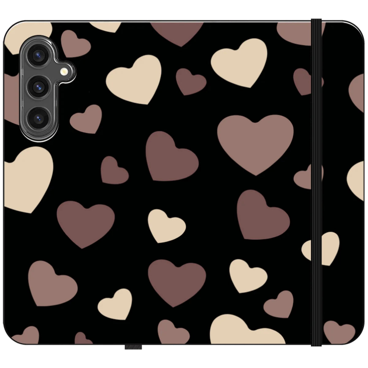 White & Black Hearts Vegan Leather — S24 Plus Wallet Case — Finnaij