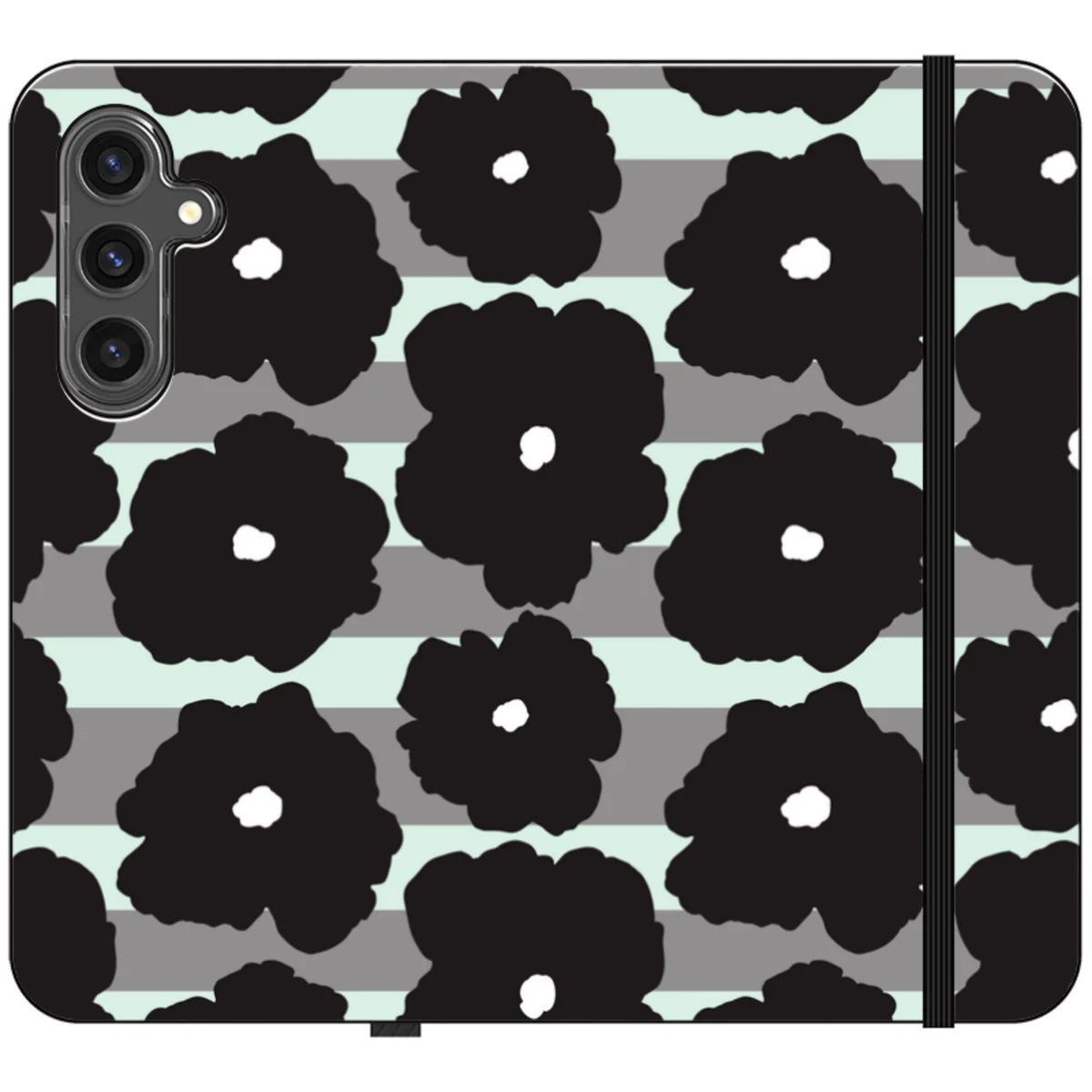 Bold Floral Black — S24 Plus Wallet Case — Finnaij