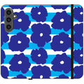 Bold Floral Blue Vegan Leather — S24 Plus Wallet Case — Finnaij