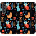 Nordic Ornament Black Vegan Leather — S24 Plus Wallet Case — Finnaij
