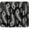 Feathers in Bloom Black — S24 Plus Wallet Case — Finnaij