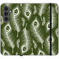 Feathers in Bloom Army Green — S24 Plus Wallet Case — Finnaij