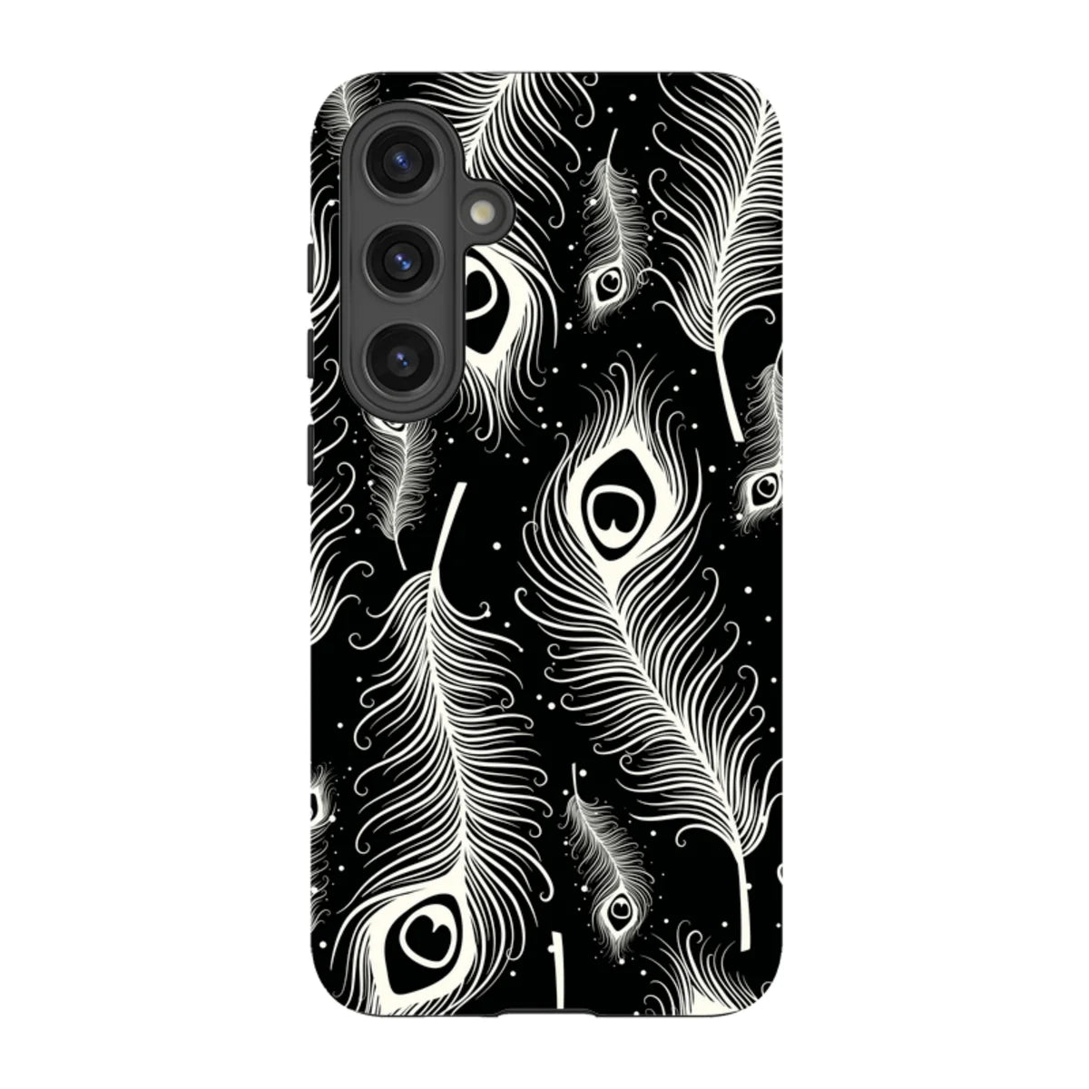 Feathers in Bloom Black — S24 Plus Tough Case — Finnaij