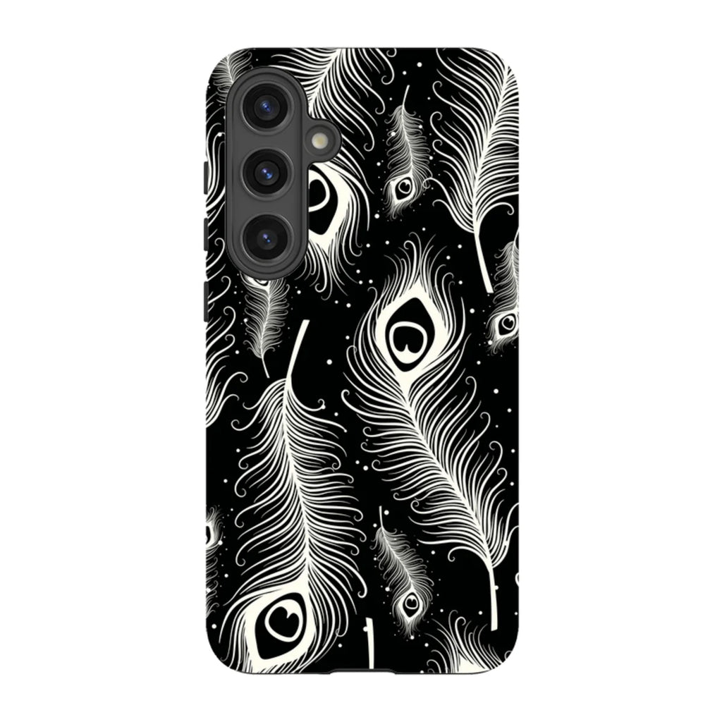 Feathers in Bloom Black — S24 Plus Tough Case — Finnaij