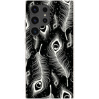 Feathers in Bloom Black — S24 Ultra Samsung Galaxy Bio-degradable Case — Finnaij