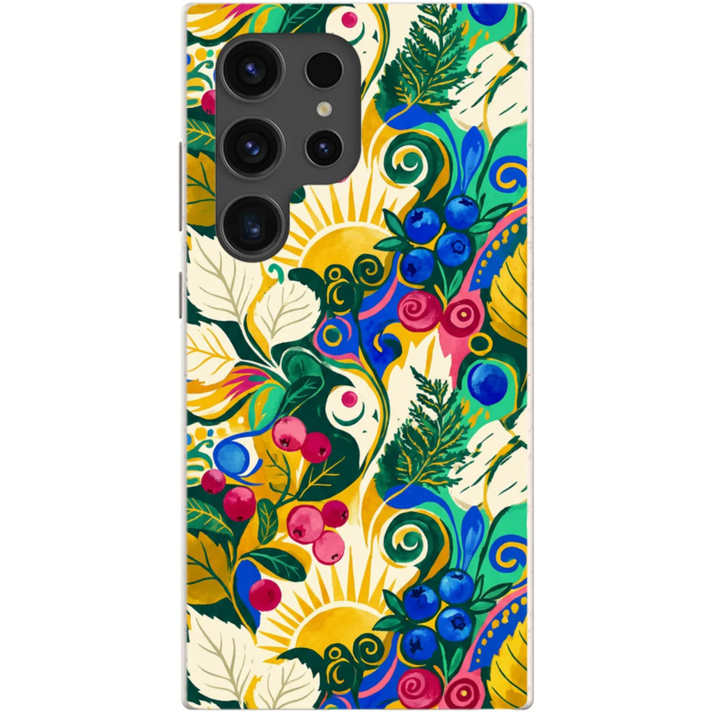 Berry Meadow Glow by Aino Kallio — S24 Ultra Samsung Galaxy Bio-degradable Case — Finnaij
