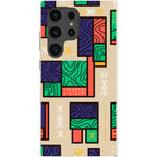 Ankara Blocks on Sand by Ada Okoye — S24 Ultra Samsung Galaxy Bio-degradable Case — Finnaij