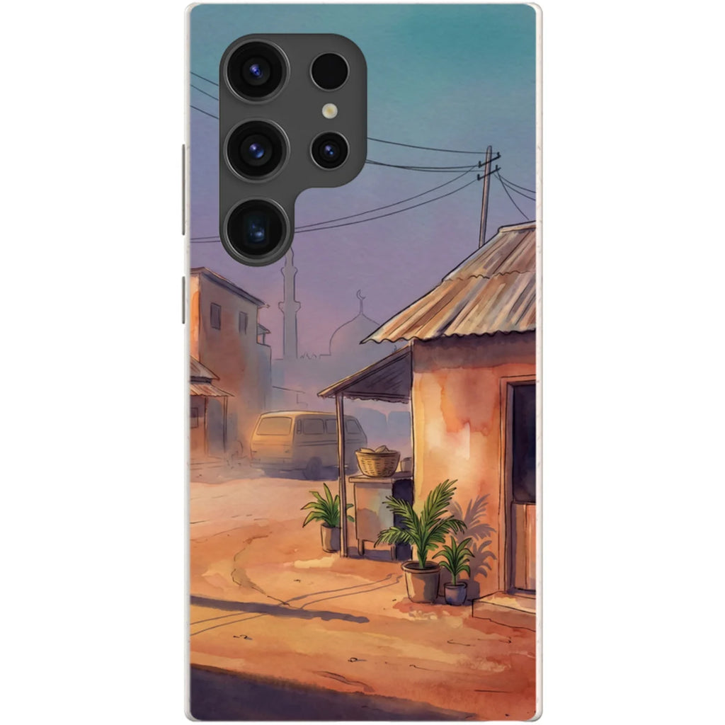 City Edge Quiet Street by Tobi Akinyemi — S24 Ultra Samsung Galaxy Bio-degradable Case — Finnaij
