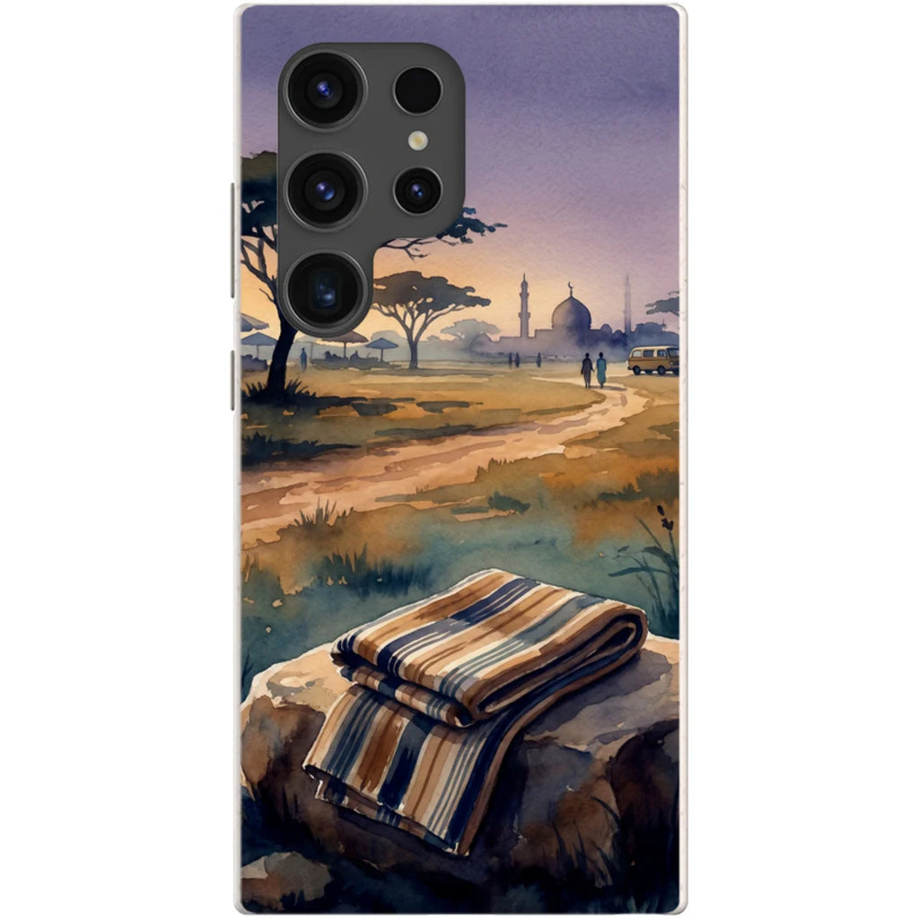 Aso-Oke Accent in the Landscape by Tobi Akinyemi — S24 Ultra Samsung Galaxy Bio-degradable Case — Finnaij