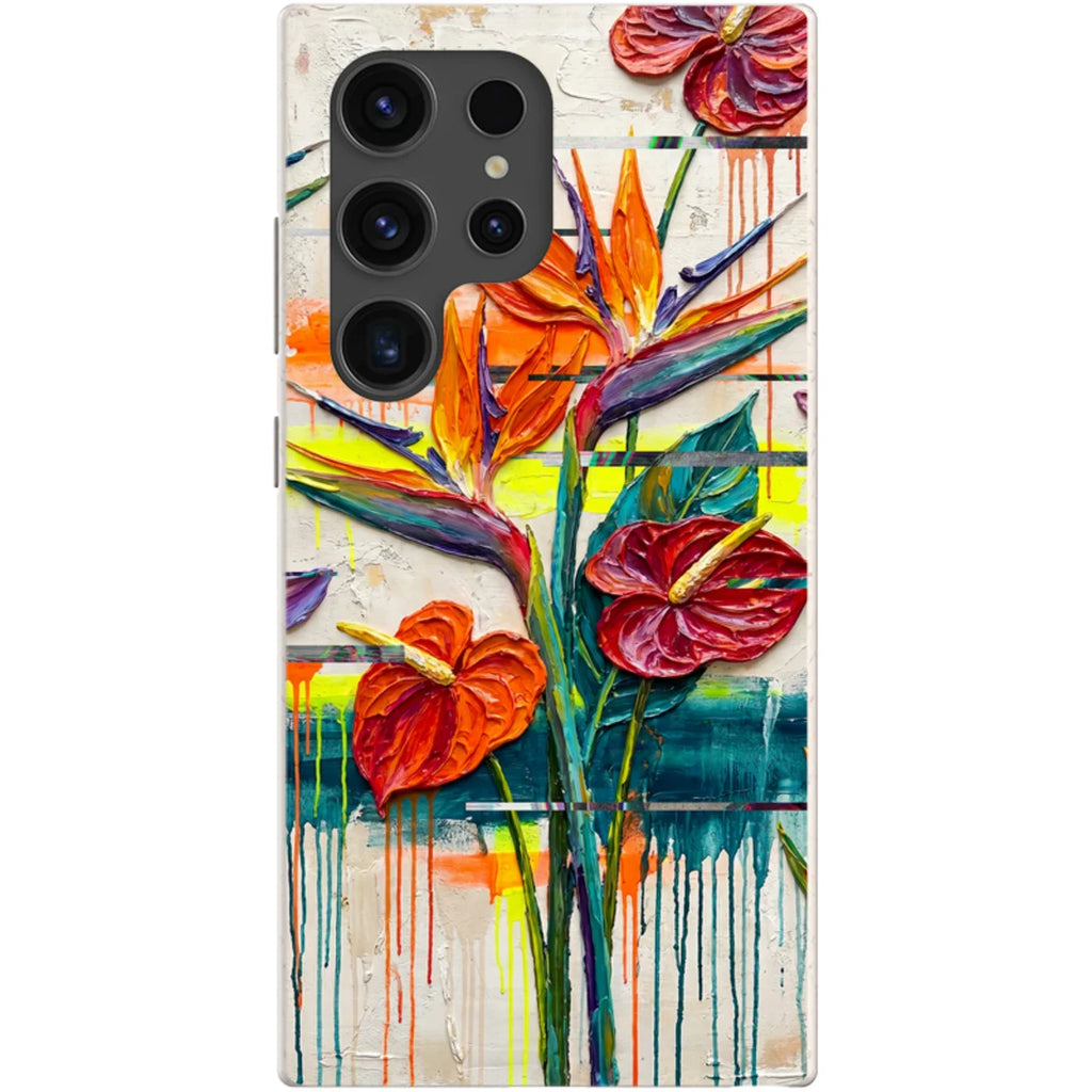 Tropical Flowers by Frida Lövström — S24 Ultra Samsung Galaxy Bio-degradable Case — Finnaij