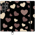 White & Black Hearts Vegan Leather — S24 Ultra Wallet Case — Finnaij